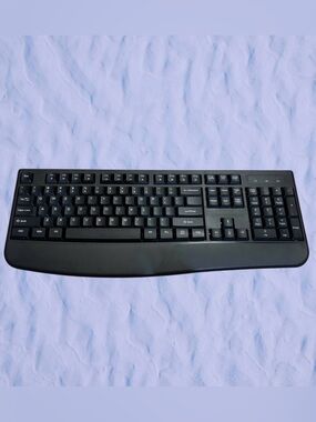 EDJO 2.4G Ergonomic Full Size Wireless Computer Keyboard with Wrist Rest
